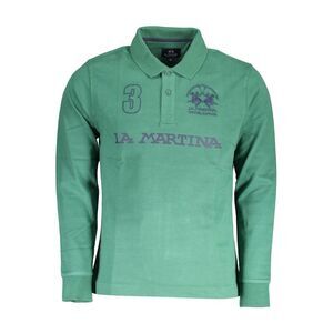 La Martina Green Cotton Men Polo Men's Shirt